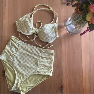 Aerie • Lime Green Gingham Bikini Set